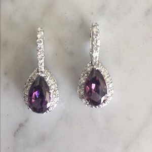 Bling Jewelry: Purple Teardrop Earrings